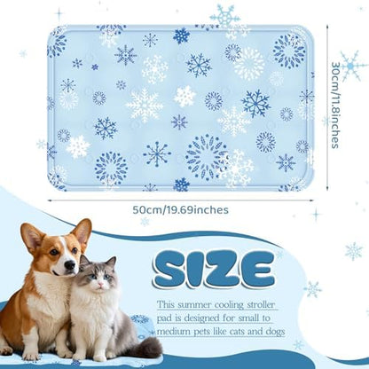 Nuanchu Pet Cooling Mat, Snowflake, 11.81 x 19.69 Inches, 1 Pcs - Image 2