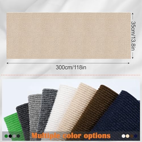 Cat Scratch Furniture Protector - 118" x 13.8" Trimmable Self-Adhesive Cats Claws Scratch Pads, DIY Cat Climbing Couch Protector for Scratch Post Cat Tree Replacement Indoor (Khaki) - Image 2