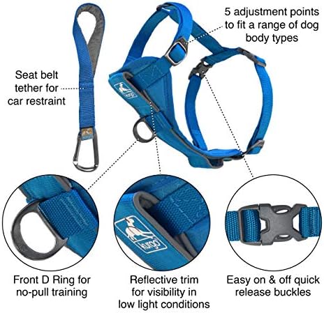 Kurgo Tru-Fit Smart Harness, Blue, Extra Small - Image 2