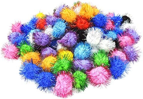 Andiker Cat Crinkle Balls, 2.36 Inches Colorful Cat Ball Chew and Chase Kitten Mylar Crinkle Balls Lightweight Cat Toys for Indoor Cats Kitten to Keep Fit and Active (100pc) by Andiker-ServingforYou