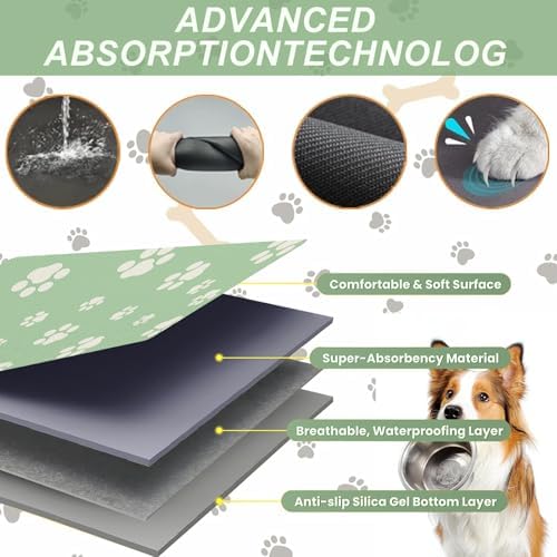 Pet Feeding Mat Dog Cat Food Mat Absorbent No Stains Quick Dry Rubber Bottom Anti-Slip Water Bowl Mats Easy to Clean for Indoor Pet Placemats Water Dispenser Mat - Image 5