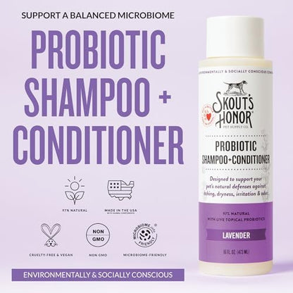 SKOUT'S HONOR Probiotic Dog Shampoo and Conditioner - Lavender, 16 oz - Image 2