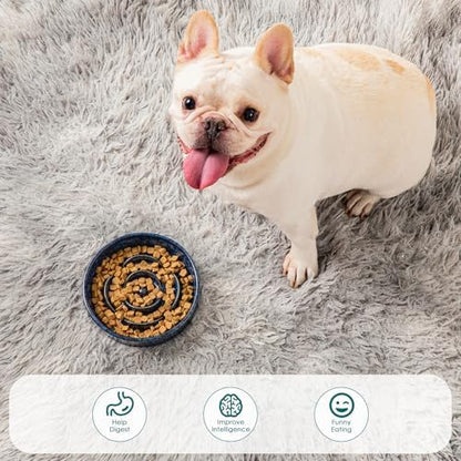 vancasso Slow Feeder Dog Bowl, 0.6 Cup Ceramic Puzzle Dish for Small Breeds - Image 5