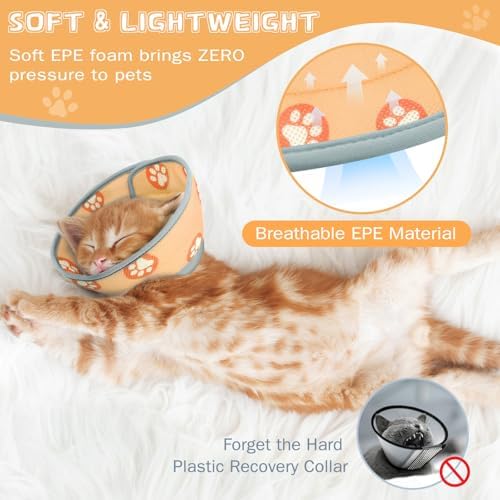 Cat Cone Collar Soft Elizabethan Collar for Surgery Recovery - Adjustable for Small and Large Cats Kittens to Stop Licking - Image 3