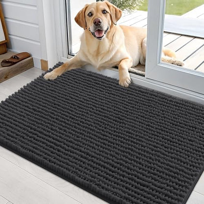 OLANLY Dog Door Mat for Muddy Paws 36x24, Extra Absorbent Chenille Mud Mat by OLANLY