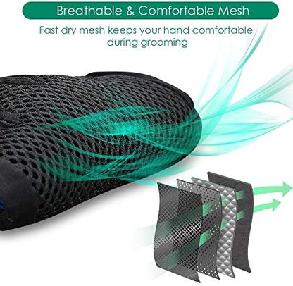 Pet Hair Removal Glove with 255 Silicone Tips for Dogs & Cats, 1 Pair Green - Image 6