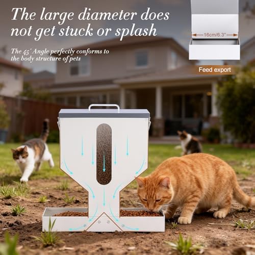 Automatic Cat Feeder 2 Cats Gravity Dual Cat Food Dispenser - Image 4