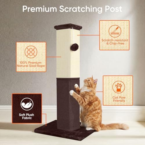 Cat Scratching Post for Indoor Cat, 32 Inch Large Cat Scratcher - Image 3
