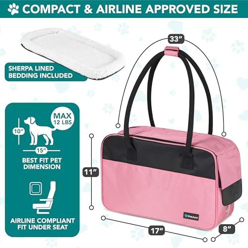 PetAmi Small Dog Purse Carrier with Pockets, Airline Approved, Pink - Image 2