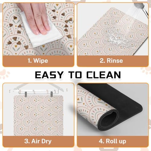 Absorbent Pet Dog Bowl Mat for Food and Water, Pet Cat Food Feeding Mat with Non Slip Rubber Backing, Dog Food Mats for Floors Waterproof, 17"x30" - Image 6