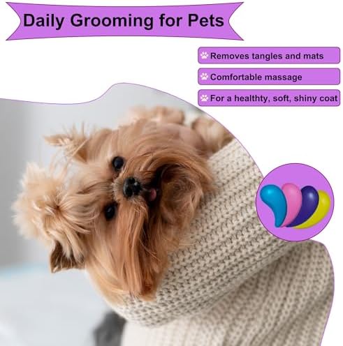Gentle Grooming Puppy Brush with Gift Box (Dark Purple) - Image 7
