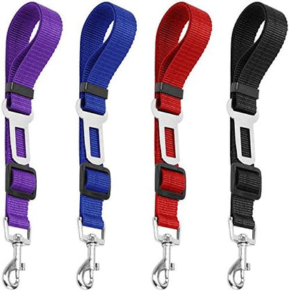 YuCool Dog Seat Belt,4 Piece Set Dog Car Adjustable Seatbelts for Vehicle Nylon Pet Safety Heavy Duty & Elastic Car Harness for Dogs by YuCool
