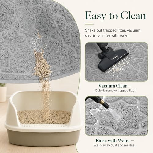Yimobra Cat Litter Mat, Waterproof Litter Trapping Mat, 24x20, Grey - Image 5