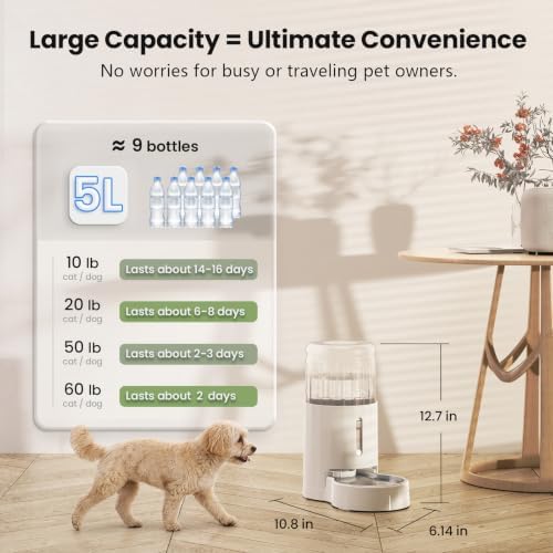 CZPET Automatic 5L Filter Dog and Cat Water Dispenser (White) - Image 5