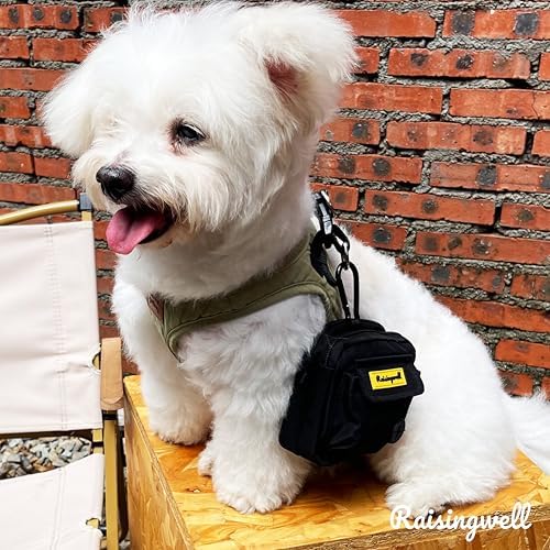 Raisingwell Dog Treat Pouch for Pet Walking and Training with Clicker, Poop Bags, and Three Bags Design Small Fanny Zipper Pack Holder for Puppy Snack Dispenser Kit for Leash and Outdoor Use (Black) - Image 6