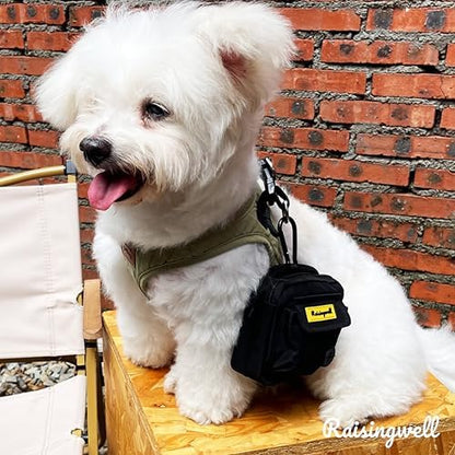 Raisingwell Dog Treat Pouch for Pet Walking and Training with Clicker, Poop Bags, and Three Bags Design Small Fanny Zipper Pack Holder for Puppy Snack Dispenser Kit for Leash and Outdoor Use (Black) - Image 6