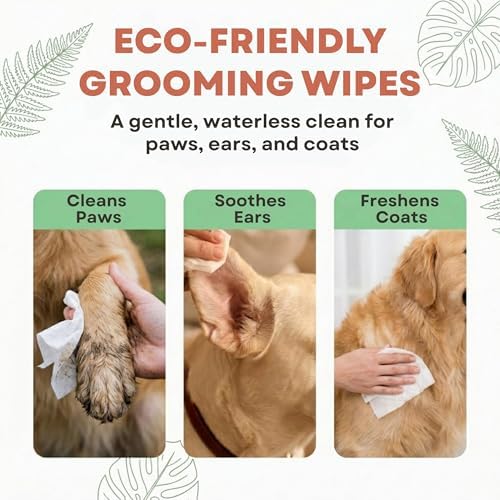 Eco Wave Dog & Cat Grooming Wipes, Unscented, Hypoallergenic, Compostable - Image 5