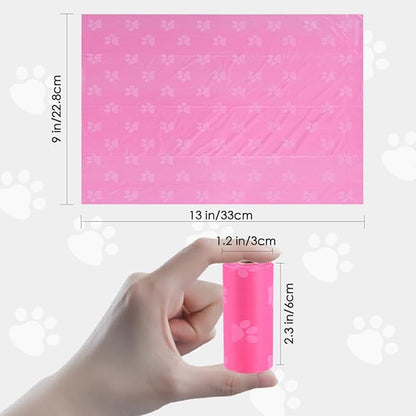 Poop Bags Rolls 256 Count - 9x13 Inches Pink Thickened Leakproof Lavender scent Poo Bags for Dogs, Eco-Friendly Pet Waste Bags for Walking,Travel,Home.