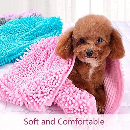 Dog Towel - Microfiber Super Shammy with Hand Pockets, Ultra Absorbent Quick Dry Pet Bath Towels for Small, Medium, Large Dogs and Cats (Medium, 24'' x 14'', Pink) - Image 7