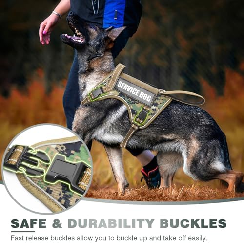 WINSEE Tactical Dog Harness, No Pull Dog Harness for Medium Large Dogs with Handle & Molle, Military Service Dog Vest Harness in Training Pet Harness for Small Dogs - Image 5