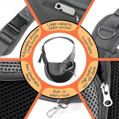YUDODO Pet Sling Carrier for 5-9 lbs Small Dogs Cat Puppy Crossbody Carrier - Image 4