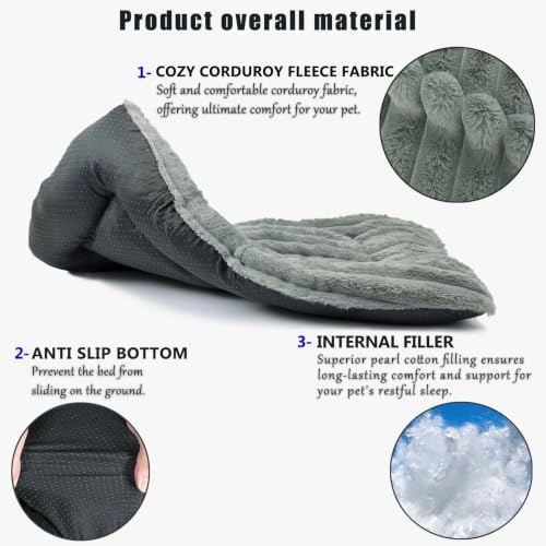 20 Inch Ultra Soft Comfy Pet Bed, Tiny Dog Bed, Washable Anti-Slip Crate Pad Sleeping Cushion Mat for XX-Small Dogs, Indoor Cats & Cat Carrier, Grey - Image 5