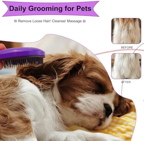 Gentle Grooming Puppy Brush with Gift Box (Dark Purple) - Image 5