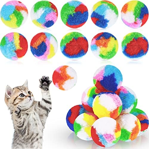 Deekin 20 Pcs Cat Ball Toy 1.6 Inch Fuzzy Pom Pom Balls for Kittens Cats by DEEKIN