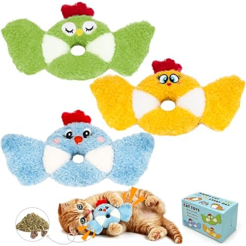 Retro Shaw Cat Toys Birds Catnip Chew Toys for Indoor Cats Kittens 3 Pack by RetroShaw