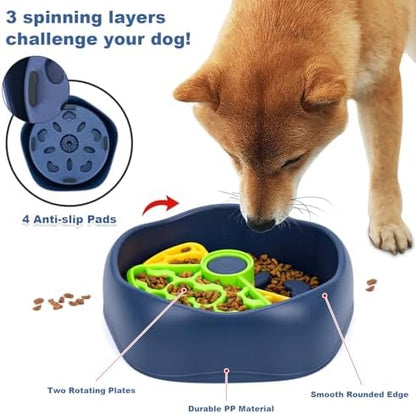 Star&Mi Slow Feeder Dog Bowls, 3-Layer Interactive Dog Puzzle Feeder, Dog Slow Feeder Bowl & Lick Bowl for Dogs, Non-Slip Dog Bowl Slow Feeder for Medium & Large Breeds, Holds 6–8 Cups - Image 4
