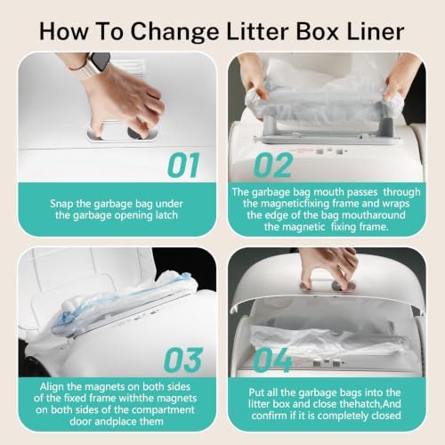 80 Count Waste Bags for Self-Cleaning Cat Litter Box, Cat Litter Box Liners - Image 2