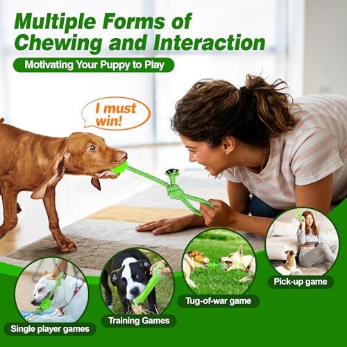 Puppy Toys 5 Pack for High Energy Puppies,Puppy Teething Toys Rubber and Rope,Durable Dog Chew Toys for Aggressive Chewers,Tug of War Dog Toys,Puppy Chew Toys for Teething - Image 5