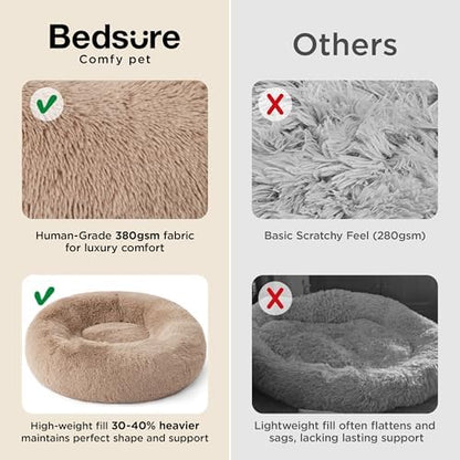 Bedsure Calming Small Dog Bed Donut Washable Cat＆Puppy Bed,23 inches Purple - Image 3