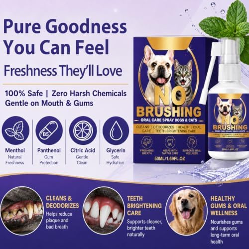 Callmynm Dental Spray for Dogs & Cats, No Brushing Dog Teeth Cleaning - Image 5