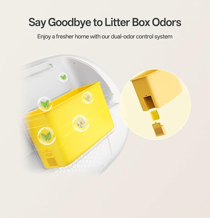 XXXL Automatic Cat Litter Box, Self Cleaning Litter Box for Multiple Cats, Anti-Pinch Safety Protection, Smart APP Control, Odor Control, Works with Clumping/Bentonite/Mineral Litter