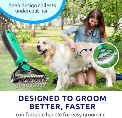 Pat Your Pet Deshedding Brush & Metal Comb Grooming Combo for Cats & Dogs - Image 7