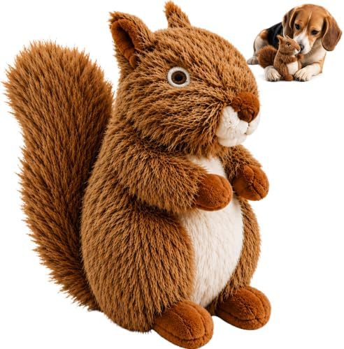 Squirrel Dog Toy Squeak Toys Plush Pet Toys | Interactive Stuffed Animal Toy Stuffed Animals Chew Toy for Dogs | Plush Puppy Toy | Stuffed Squirrel Dog Toy by ME+GUSTA+SHOP