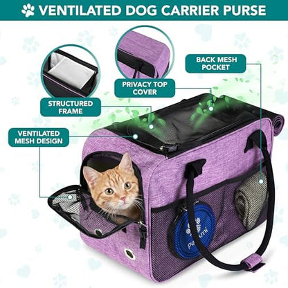 PetAmi Small Dog Purse Carrier with Pockets, Airline Approved, Purple - Image 4