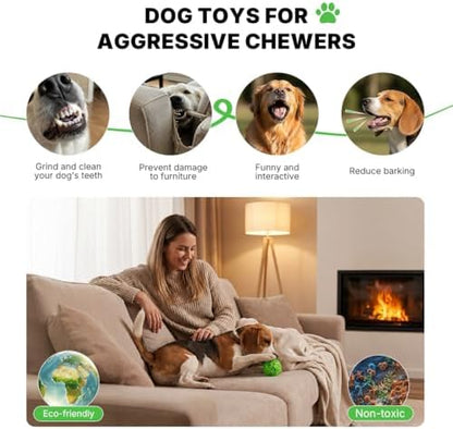 Dog Toy Balls, Dog Ball with Built-in Rope Toys, Dog Chew Toy for Boredom - Image 6