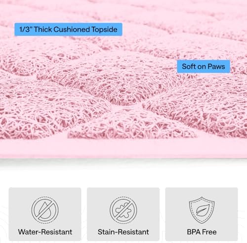 GORILLA GRIP Cat Litter Box Mat, Coiled Mesh Trapping Mats 17x11 Light Pink - Image 5