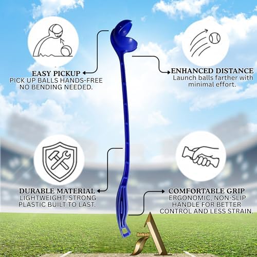 AnNafi® Speed Arm Ball Thrower | Cricket Practice Ball Speed Arm Launcher & Pickup| Ball Dog Thrower | Fetch & Fold Balls Launcher Set | Cricket Practice Equipments (Only Thrower, Blue) - Image 5