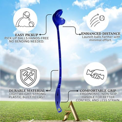 AnNafi® Speed Arm Ball Thrower | Cricket Practice Ball Speed Arm Launcher & Pickup| Ball Dog Thrower | Fetch & Fold Balls Launcher Set | Cricket Practice Equipments (Only Thrower, Blue) - Image 5
