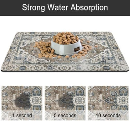 Dog Food Mat for Floors, Absorbent Pet Cat Food Bowl Mat, 17x32 in - Image 5
