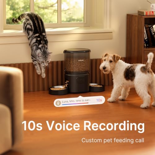 Automatic Cat Feeder for 2 Cats, Dual Cat Feeder with 5G WiFi APP - Image 4