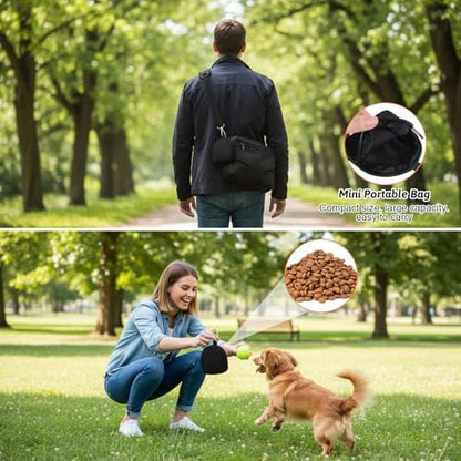2 PCS Dog Treat Pouches for Pet Training 3in Mini Black Portable Dogs Treats Bag for Travel Outdoor Use Reusable Small Dogs Treats Container - Image 6