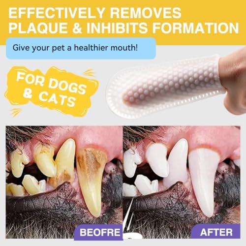 Pet Dental Finger Wipes, Hypoallergenic, Rinse-Free, Thick Dual-Textured Mouth Cleaning Wipes Effective Teeth Cleaner for Dogs & Cats(50pcs, Unscented) - Image 2