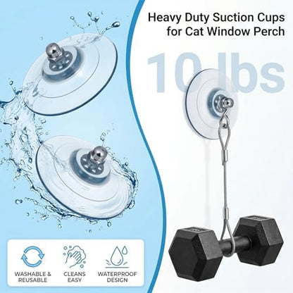Cat Window Perch Suction Cup, Adhesive Suction Cup with Screws - Image 7
