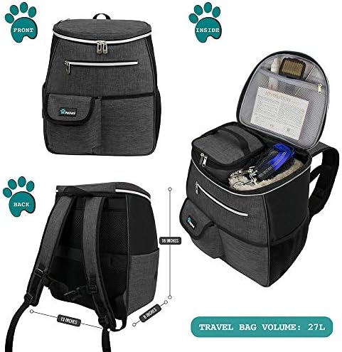 PetAmi Dog Travel Backpack 27L Airline Approved Pet Supplies Bag, Dark Gray - Image 2