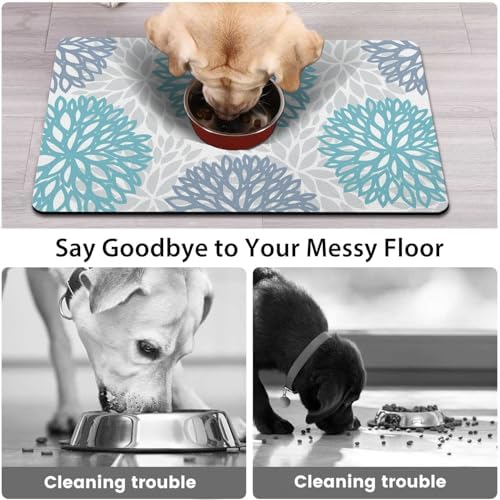 Dog Food Mat for Floors, Absorbent Pet Cat Food Bowl Mat, 2 Pack - Image 2