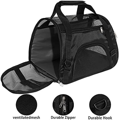 MuchL Pet Carrier Soft-Sided Carriers for Cat Carriers Dog Carrier for Small Medium Cats Dogs Puppies Pet Carrier Airline Approved Cat Dog Pet Travel Carrier (Medium,Black) - Image 6